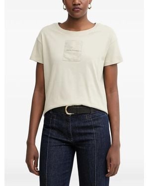 ARMANI EXCHANGE Logo-Patch T-Shirt - Blue