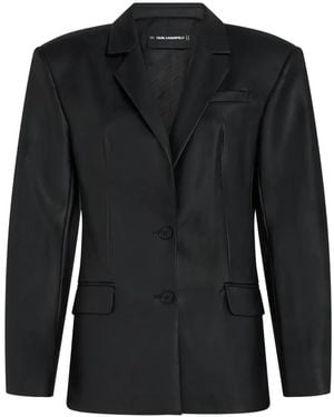 KARL LAGERFELD Blazer En Cuir Artificiel - Black