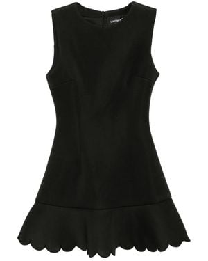 Cynthia Rowley Scallop Flounce Dress - Black
