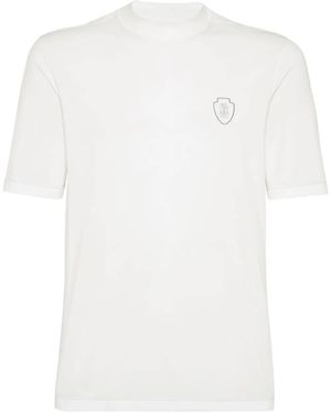 Brunello Cucinelli Logo Cotton T-Shirt - White