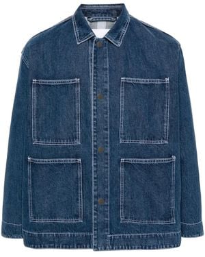 Sunnei Press-Stud Denim Shirt Jacket - Blue