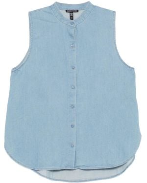 Eileen Fisher Organic Cotton Sleeveless Shirt - Blue