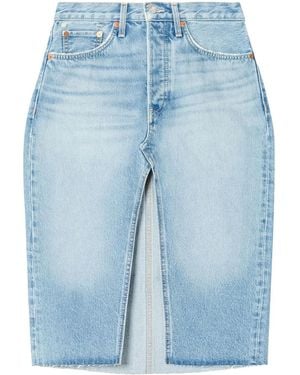 RE/DONE Gonna Denim Midi - Blu