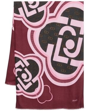 Liu Jo Logo-Print Scarf - Pink