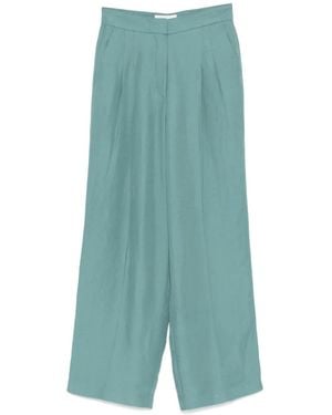 Ba&sh Linen-Blend Wide-Leg Trousers - Blue