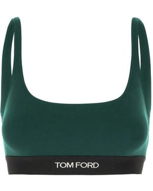Tom Ford Logo-Waistband Sports Bra - Green