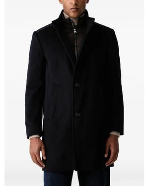 Joop! Button-Fastening High-Neck Coat - Black