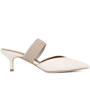 Malone Souliers Maisie Woven-Strap Leather Mules - White