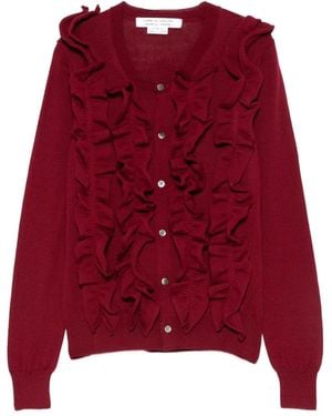 Comme des Garçons ラッフル カーディガン - レッド