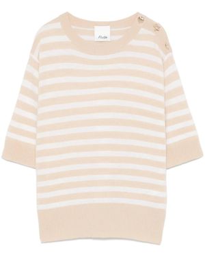 Allude Gestreept T-Shirt - Naturel