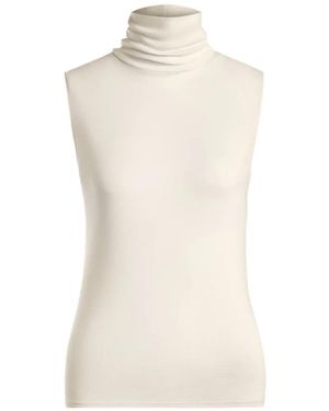 12 STOREEZ Nicole Sleeveless Roll-Neck Top - White