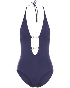 Gucci Bañador Con Detalle Horsebit - Azul