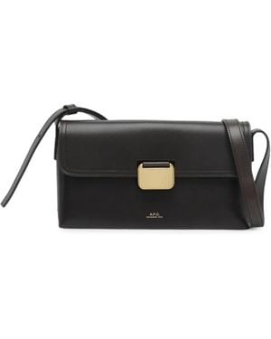 A.P.C. Small Simone Leather Shoulder Bag - Black