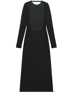 Courreges Semi-Sheer Open-Back Midi Dress - Black