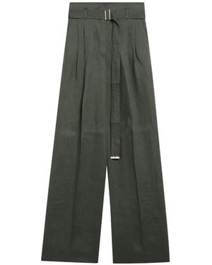 Max Mara Belted Pleated Trousers - Green