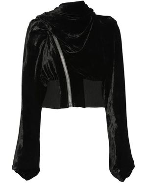 Rick Owens Draped Asymmetric-Zip Jacket - Black