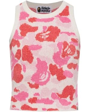 A Bathing Ape Camouflage-Pattern Tank Top - Pink