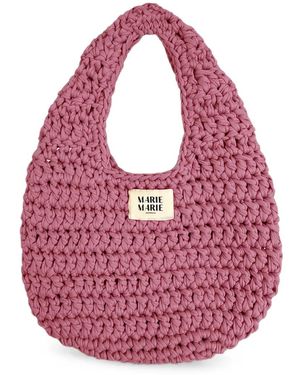 Marie Marie Amsterdam Eggbag Chunky-Knit Backpack - Pink