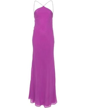 ANDAMANE Rebecca Halterneck Organza Maxi Dress - Purple