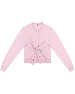 Area Crystal-Knot Cardigan - Pink