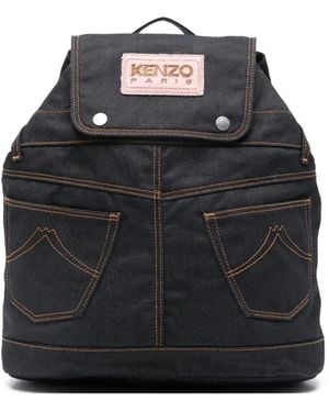KENZO Rucksack mit Logo-Patch - Schwarz