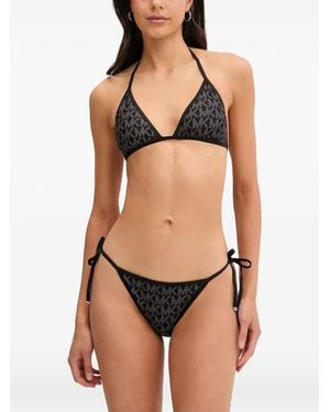 MICHAEL Michael Kors Reversible Logo Triangle Bikini Top - Black