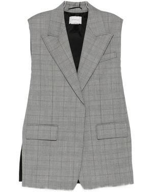 Sportmax Prince Of Wales Check Sleeveless Waistcoat - Grey