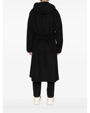 Y-3 Hooded Double-Breasted Coat - Black