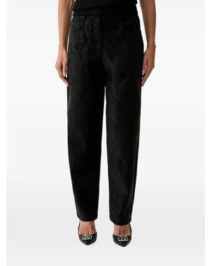 Liu Jo Suede-Effect Paneled Pants - Black