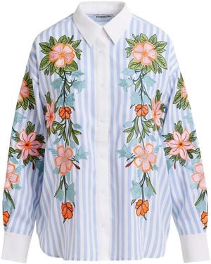 Essentiel Antwerp Camicia Con Ricamo Floreale - Blu
