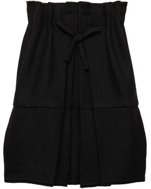Prada Bow-Detailed Pleated Dress - Black