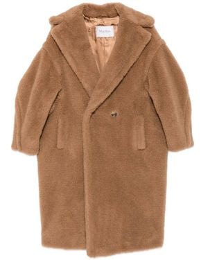 Max Mara Teddy Double-Breasted Coat - Brown