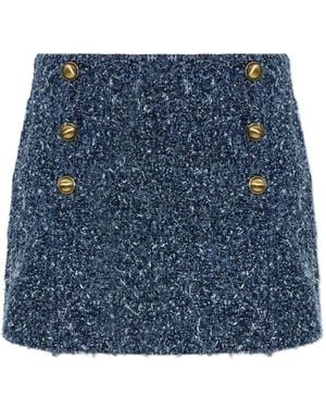 MICHAEL Michael Kors Denim Miniskirt With Russian Stitch Detail - Blue