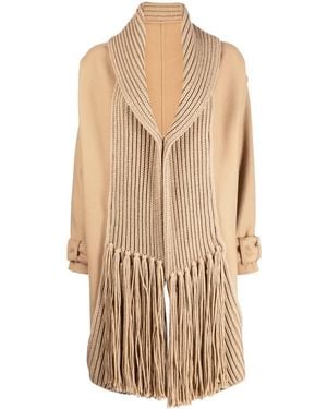 Ermanno Scervino フリンジ ロングカーディガン - ナチュラル