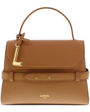 Lancel Buckle Leather Tote Bag - Brown