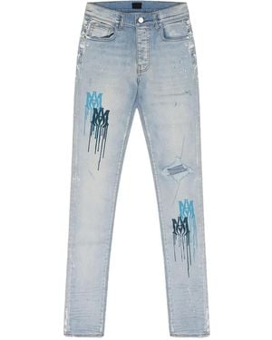 Amiri Paint-Drip Jeans - Blue