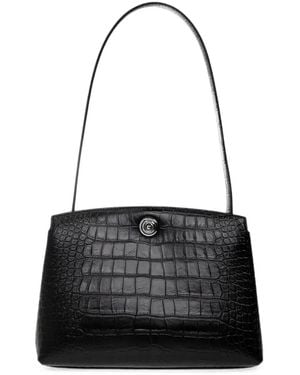 Liffner Pushlock Croc-Effect Clutch Bag - Black