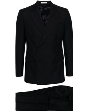 Fursac Double-Breasted Faille Wool Tuxedo - Black