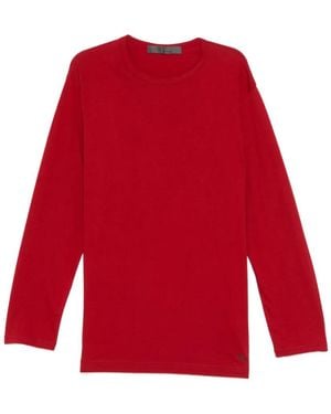 Y's Yohji Yamamoto Logo Print Long Sleeve T-Shirt - Red