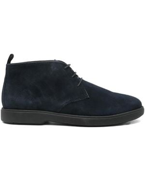 Geox Lace-Up Leather Desert Boots - Blue