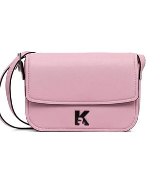 KARL LAGERFELD Logo-Plaque Crossbody Bag - Pink
