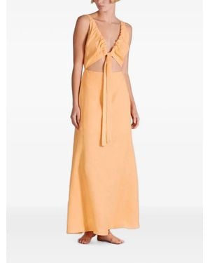 Bondi Born Tobago Cutout Linen Dress - Orange
