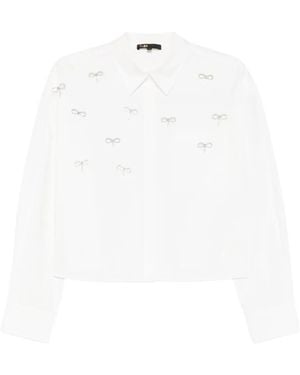 Maje Bow-Embellished Shirt - White
