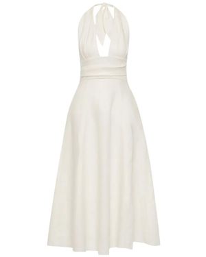 Faithfull the Brand Bianca Halter-Neck Midi Dress - White