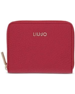 Liu Jo Small Logo-Plaque Wallet - Red