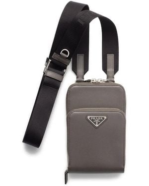 Prada Zip-Around Phone Pouch - Grey