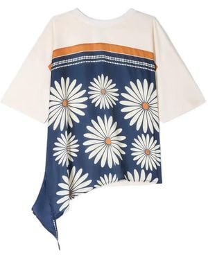 Sandro Scarf Print T-Shirt - Blue