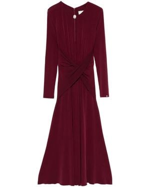 Nissa Twisted-Front Dress - Red