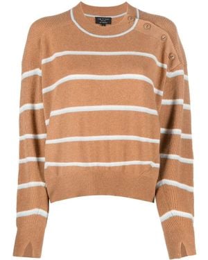 Rag & Bone Pull Rayé En Cachemire - Marron