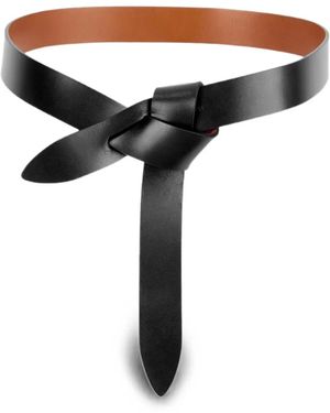 Isabel Marant Lecce Knot-Detail Leather Belt - Black